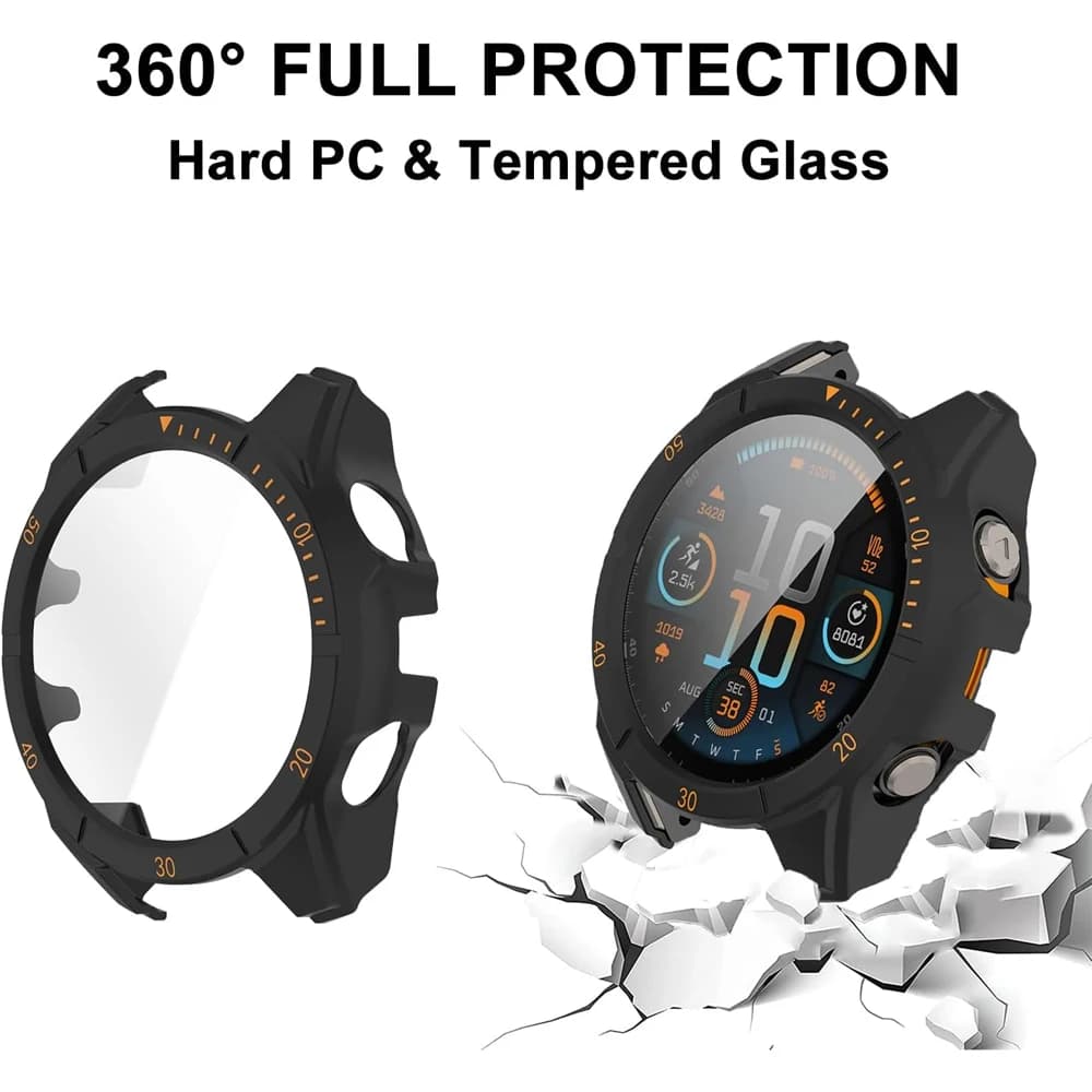 Watch Case for Garmin fenix 8 Screen Protector 43MM 47MM 51MM PC Scale Bumper Tempered Glass Full Coverage Fenix 8 Protective