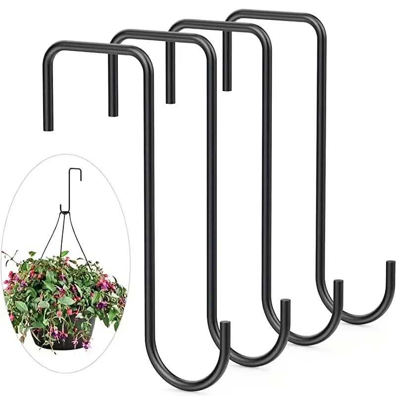 4 ganci per recinzione, ganci resistenti per appendere piante su porte, ganci di supporto per appendere il giardino, adatti per interni