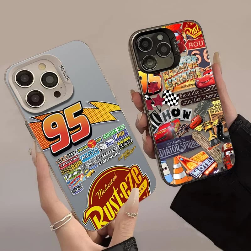 Lightning McQueen 95 Cars for Samsung Galaxy S25 Edge S24 S23 S22 S21 S20 Ultra Plus FE A56 A36 A26 Plating Cover