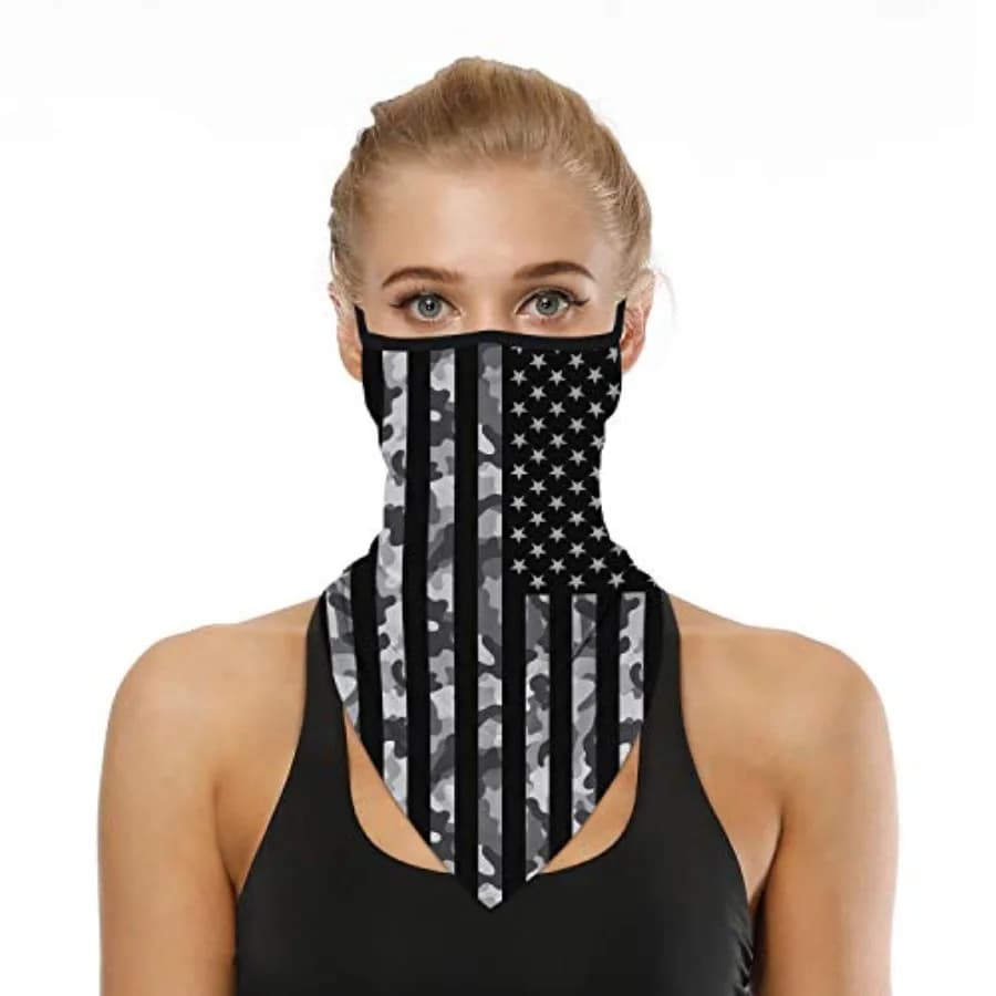 YAYOREL Scaldacollo Maschera Facciale Bandana per Uomo Donna, Protezione UV, Copri Orecchio con Foro, Maschera per Pesca Corsa Ciclismo