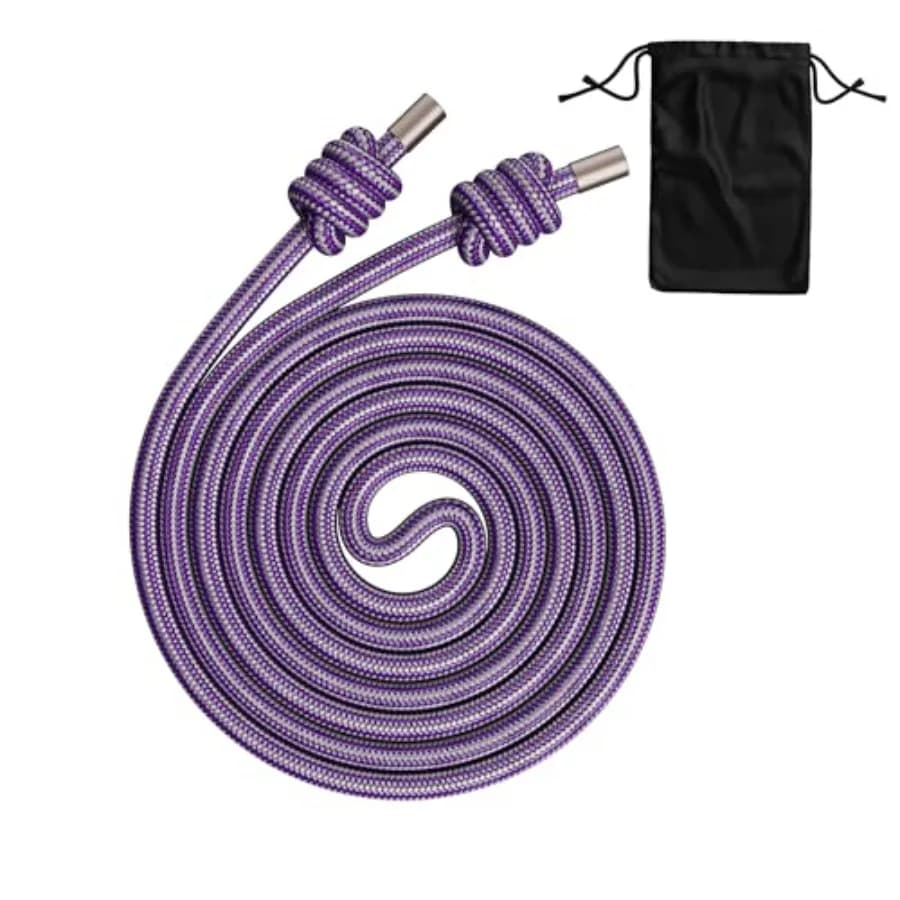 Flow Rope Exercise Racing, 1.5-pound Jumping Saw for Cardio, Boxing, HIIT, Superior Body Fitness, Black Adjustable Double Braided Corda