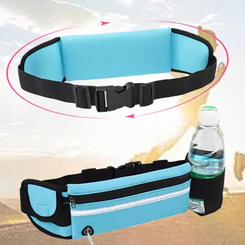 Sports Waist Pack - Adjustable Waterproof Running Belt with Reflective Strip & Hydration Pocket (Perfect for Gym/Jogging/Travel)