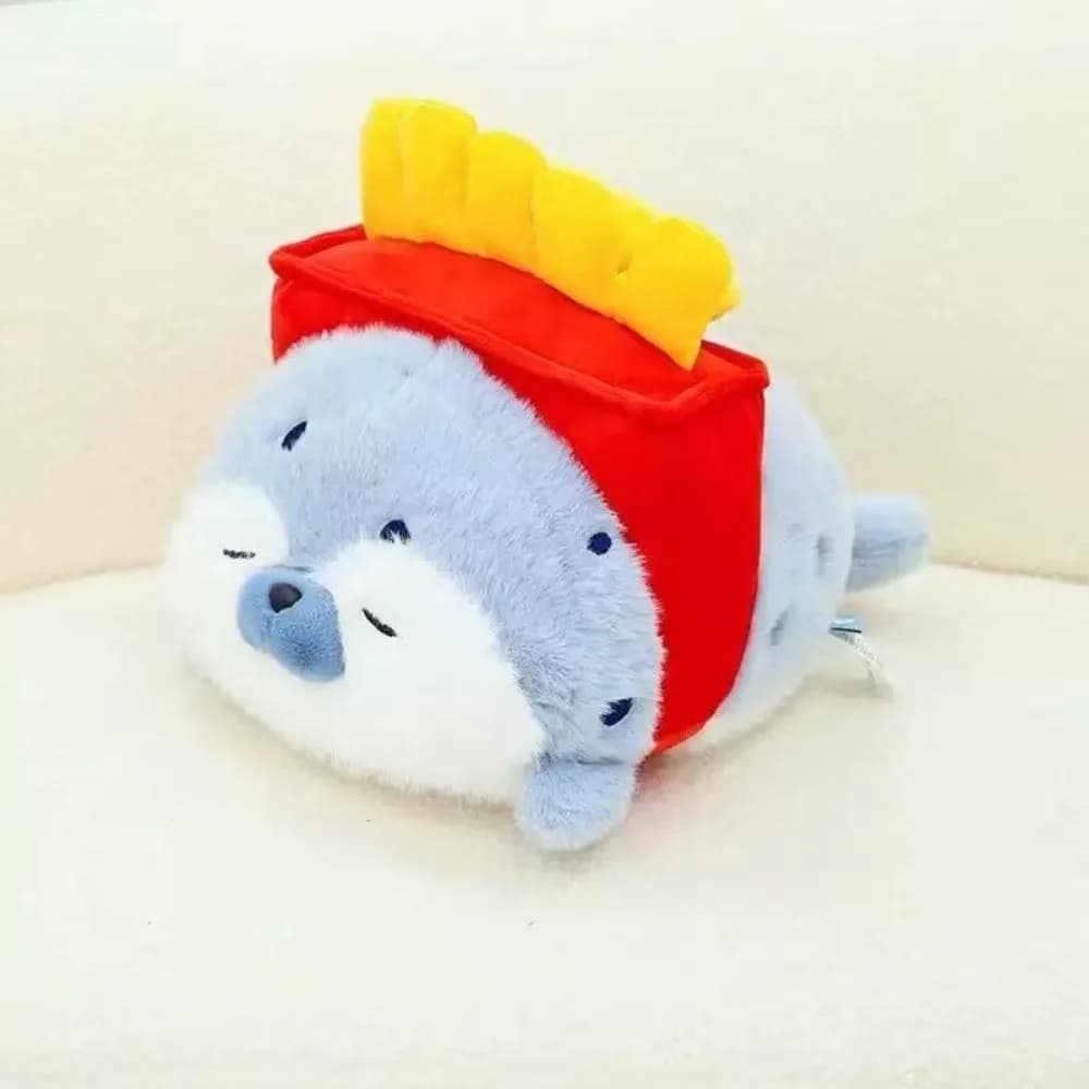 New Food Theme Seal Plushie Japanese Style 40cm Large Fried Shrimp Soft Kawaii Lifelike Pillow Cushion Birthday Gifts