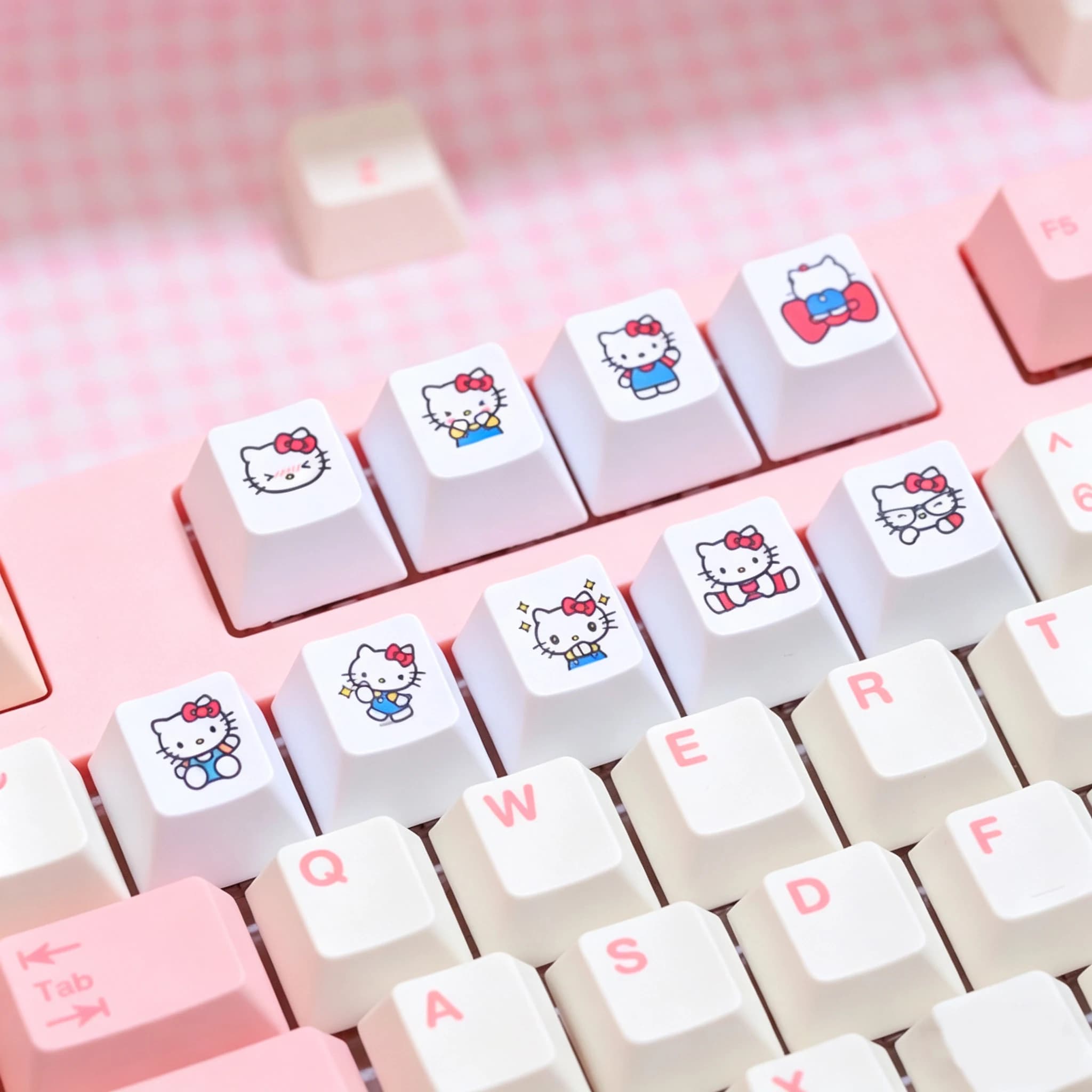 Hello Kitty Nice Cartoon Keycap Esc Spacebar Delete Key 1 Set Custom Cherry Cross Shaft Key Cap for Mechanical Keyboard DIY