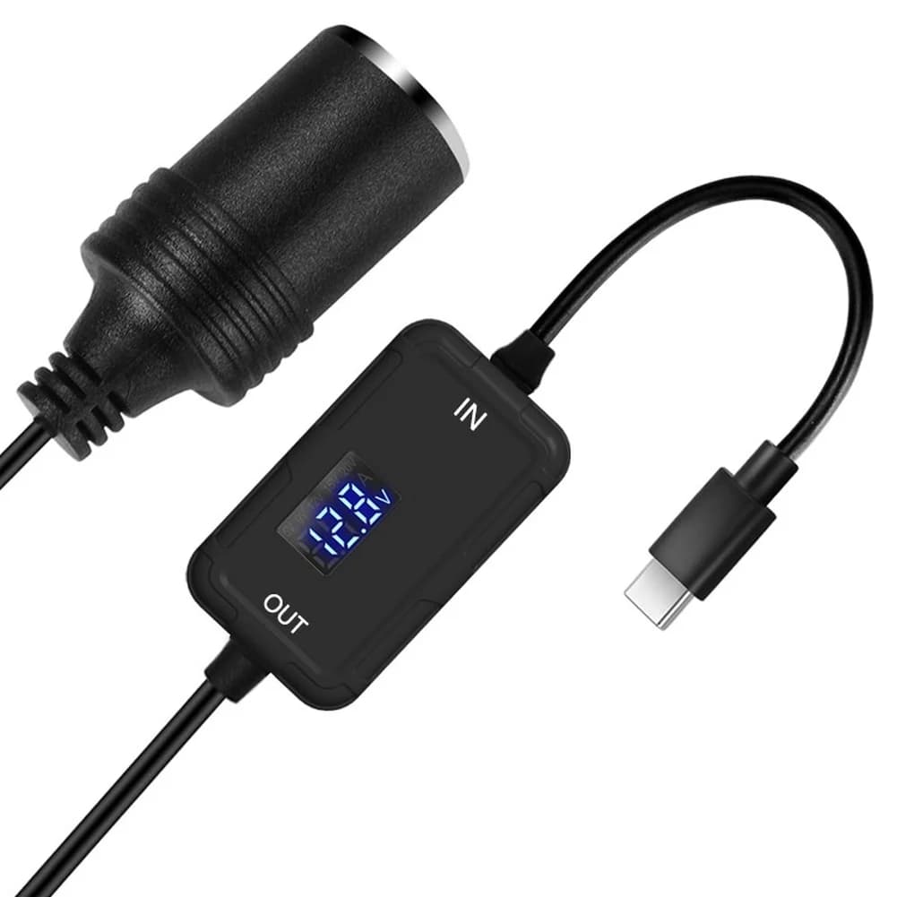 Charger for Auto Type C with Power Cable for Dash Cam, Operating Temperature -20-80°C, USB Convert to 12.8V