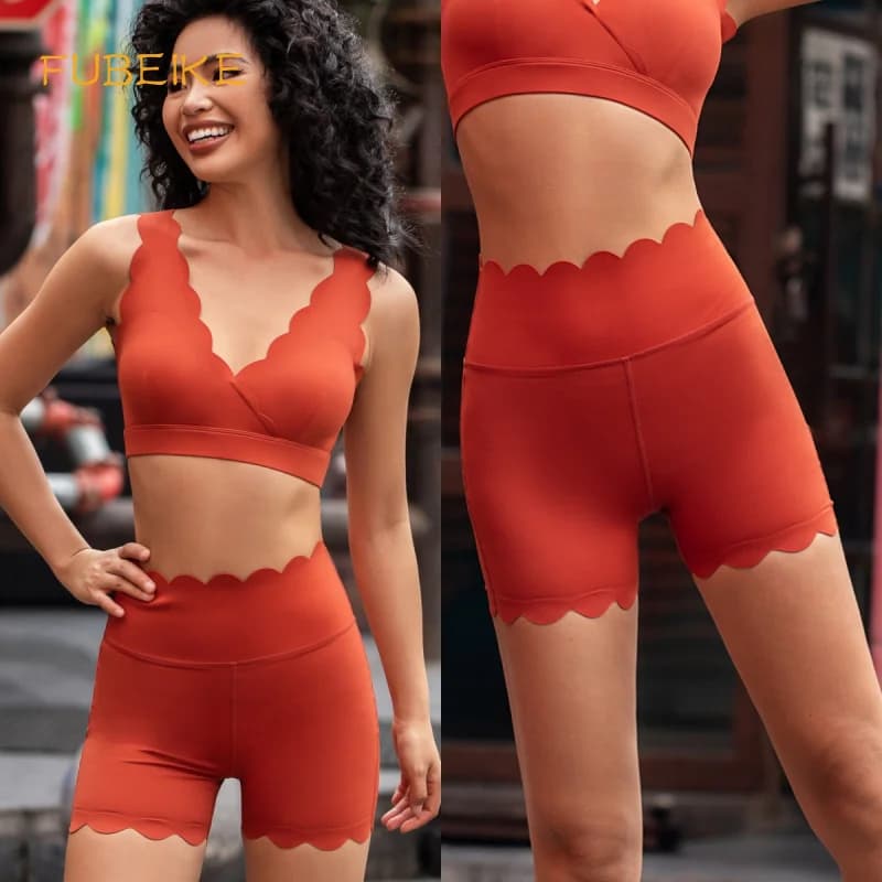 FUBEIKE Women's Clothing High Waist Elastic Cycling Shorts for Yoga Breathable Fitness Leggings Breathable Sports Pants Fast Drying