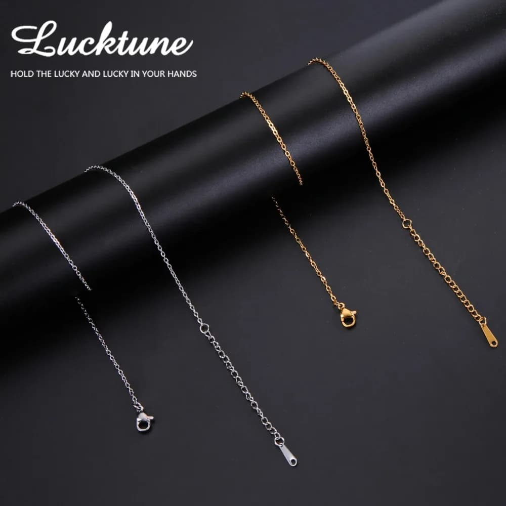Lucktune Stainless Steel Width 1.3MM Chain O Shape Thin Chain Necklace Minimalist necklace chain Women Bohemian Jewelry Gift