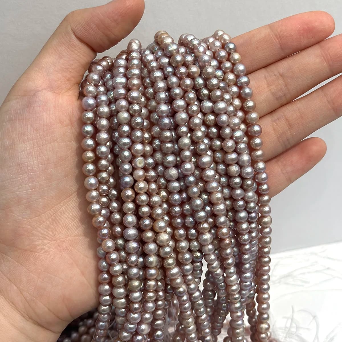 4-5mm Natural Freshwater Pearl Purple Spacer Bead Strings Women for Jewelry Making DIY Necklace Bracelet Earrings Accessory