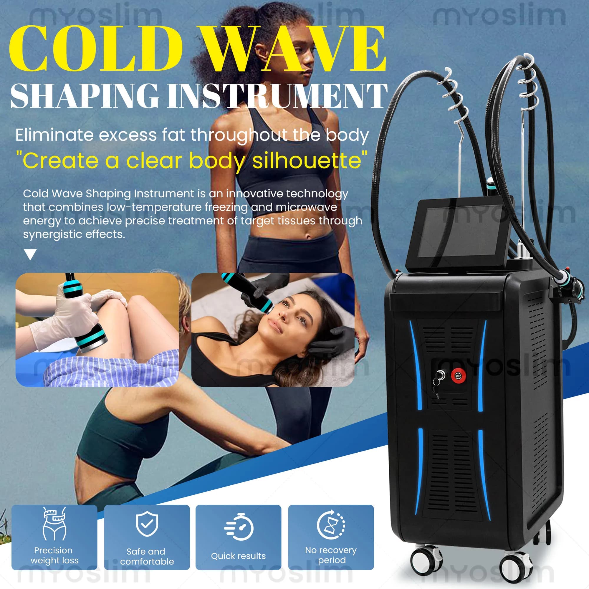 Coolwaves Body Slimming Machine Skin Tightening Energy Collagen Regeneration Device for Beauty Fitness Commercial Home Use