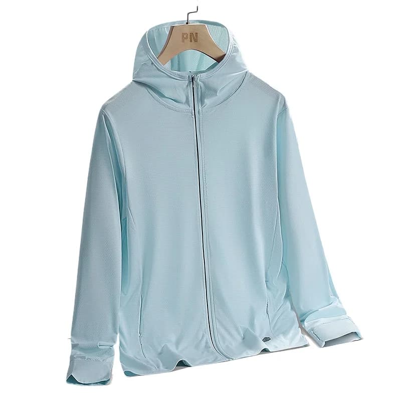 Running Jacket for Men and Women - Lightweight Coat Protective from the Sun, Sports Wind Jacket with Anti-UV Hood, Breathable and Rapid Drying