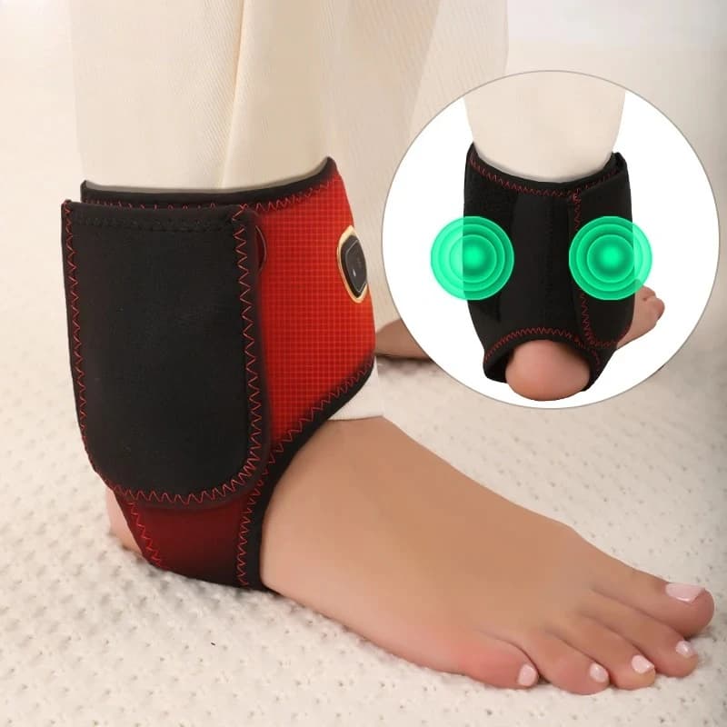 Supporto Elettrico per Massaggio alla Caviglia con 3 Livelli di Vibrazione, Allevia il Dolore Articolare e il Gonfiore Muscolare, Favorisce il Recupero Sportivo, per Appassionati di Fitness e Anziani