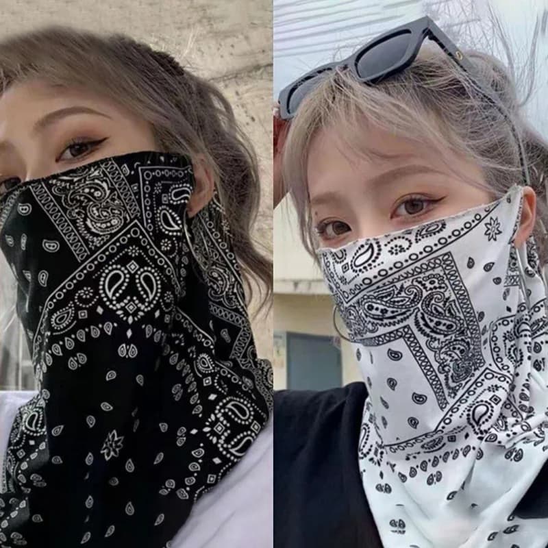 Maschera Protettiva Solare Punk alla Moda per Uomo e Donna, Sciarpa Estiva per Viso e Collo con Protezione UV, Bandana Hip Hop per Sport all'Aperto e Ciclismo