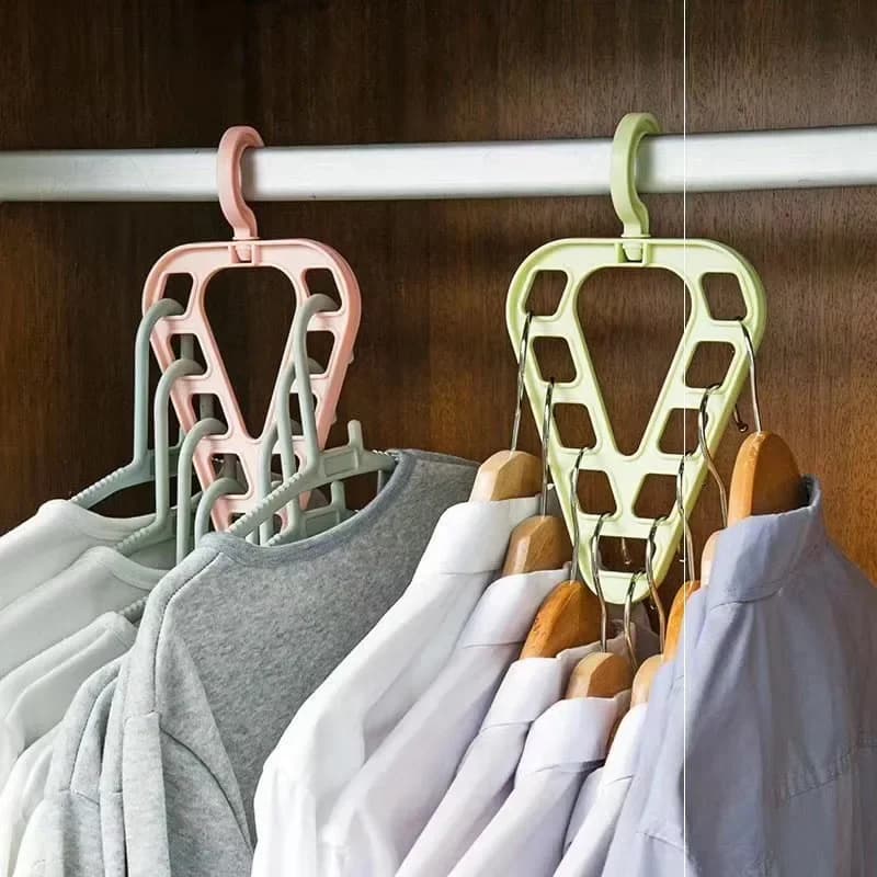 Swivel clothes hanger for clothes Organizer for wardrobe Organizer for room Multifunctional clothes hanger nine holes
