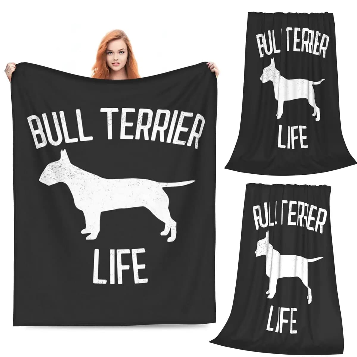 Coperta per cani Bull Terrier Life, morbida e calda coperta in flanella, copriletto per letto, soggiorno, picnic, viaggio, divano di casa