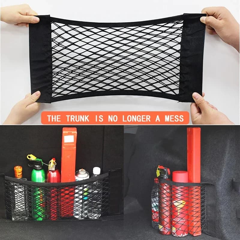Dual-layer mesh bag Rear compartment Universal luggage compartment for back car for seat mesh with magic ribbon Interior car
