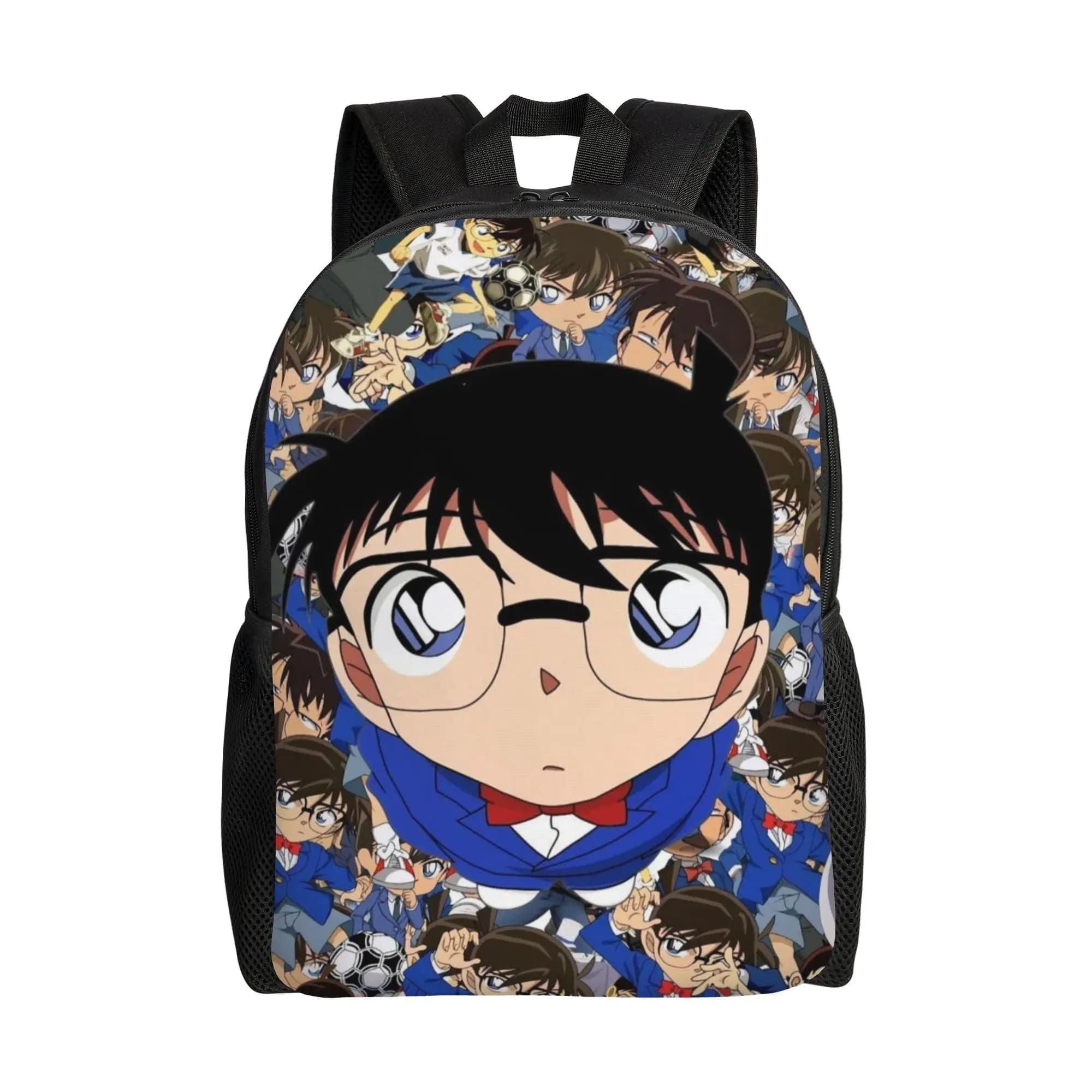 Custom Funny Detectived Anime Conan Laptop Backpack Women Men Casual Bookbag for School College Student Bags