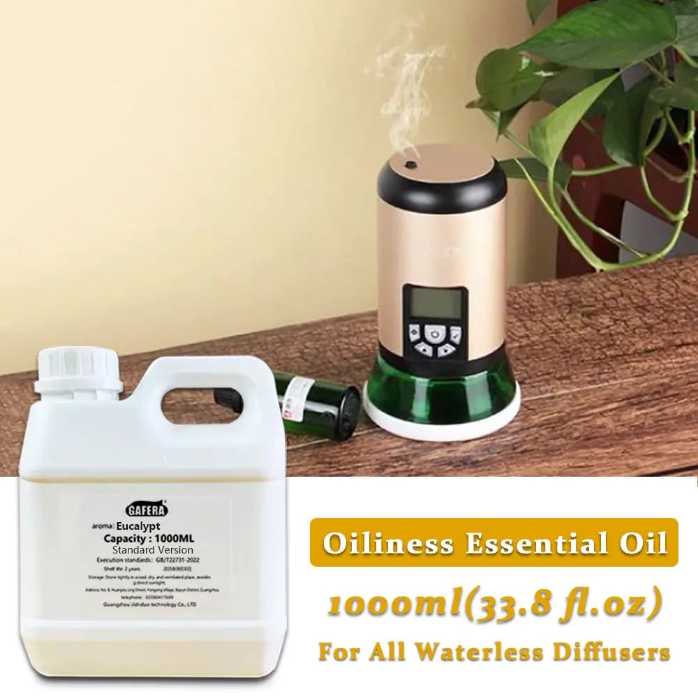 GAFERA 1000ml (33.8 fl.oz) Oli Essenziali di Eucalipto Hilton Ritz-Carlton - Per Macchina Aromaterapia, Diffusore, Ricarica Olio Aromatico