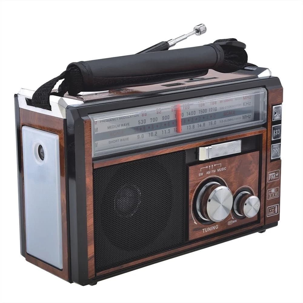 Radio con torcia elettrica, supporto chiavetta USB