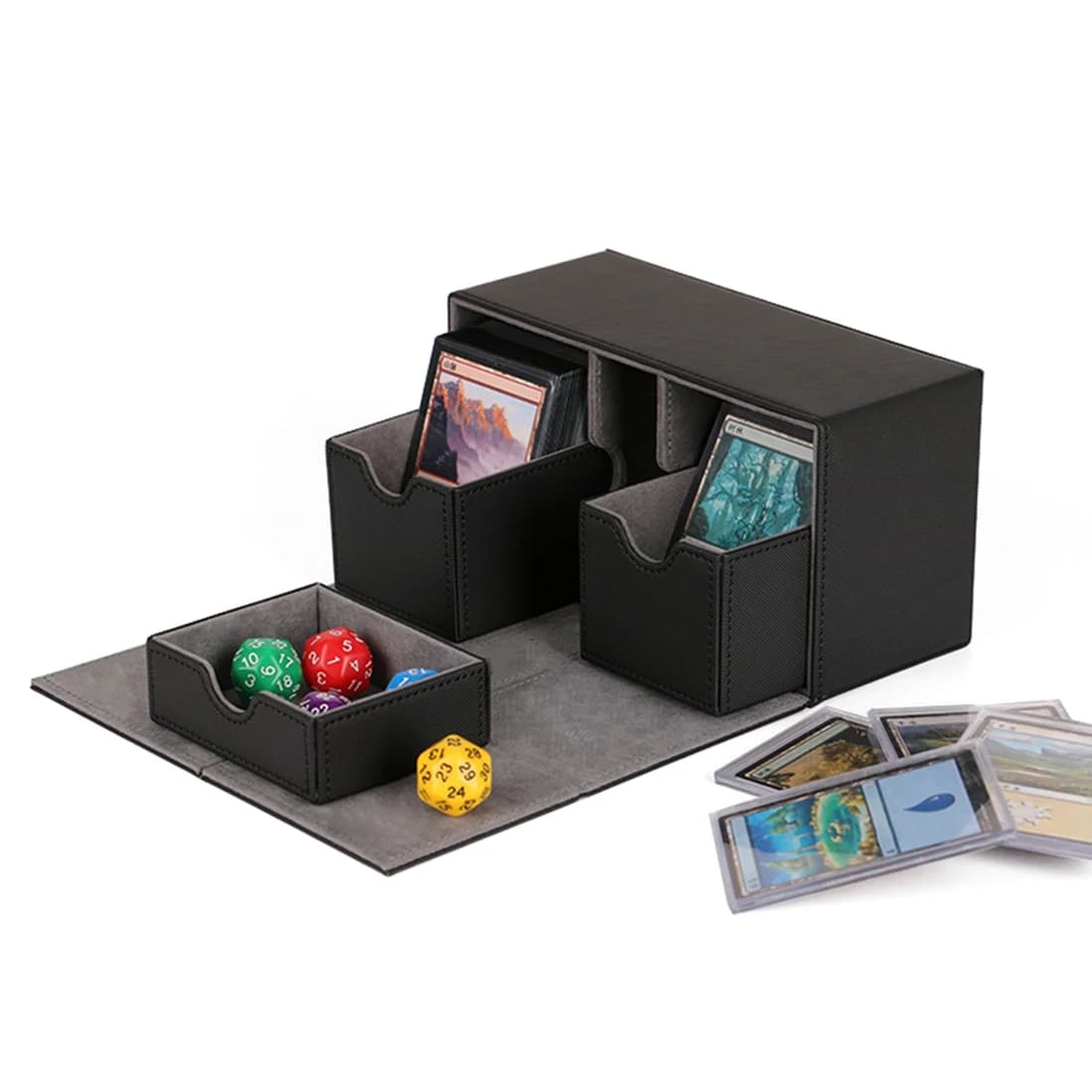 AEF6-Ultra 200 + Carte Deck Box Giochi da tavolo in pelle PU Carte Deck Case per Magicalalal Le carte MGT/Pkm/Giochi di raccolta
