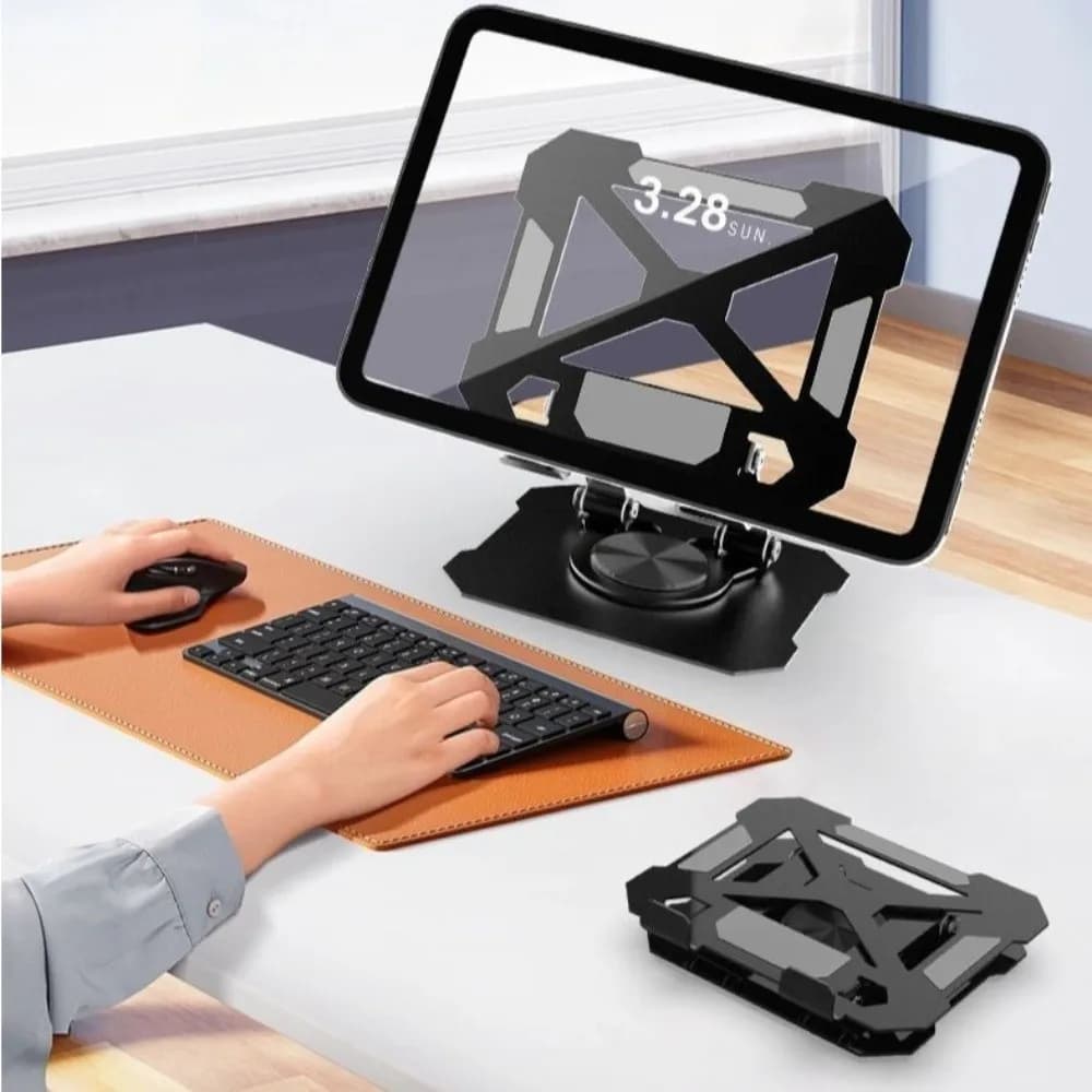 Supporto Regolabile per Tablet con Dissipazione del Calore, Rotazione a 360 Gradi, Supporto Multi-Angolo per Cellulare