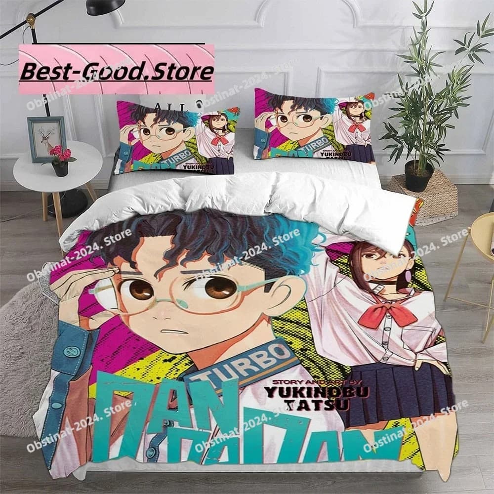 Dandadan Set di biancheria da letto Copriletto Piumino Copripiumino Federa Set da 3 pezzi Decorazione camera da letto per bambini per adulti Regali per bambini