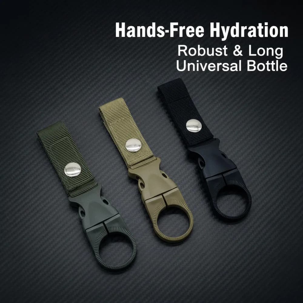Clip per Cintura in Nylon EDC per Bottiglia d'Acqua, Moschettone da Arrampicata, Gancio per Zaino da Campeggio