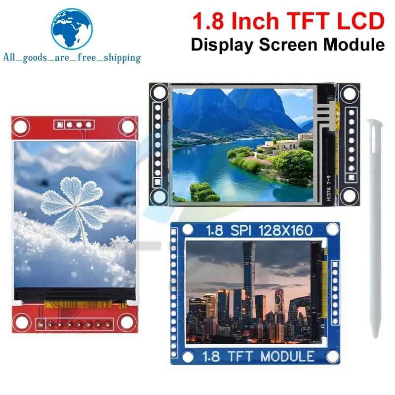 1/5 Pieces 1.8-inch TFT LCD Display, SPI Interface Screen Module, Resolution 128*160, 16BIT RGB, 4 IO, ST7735S Driver for Arduino