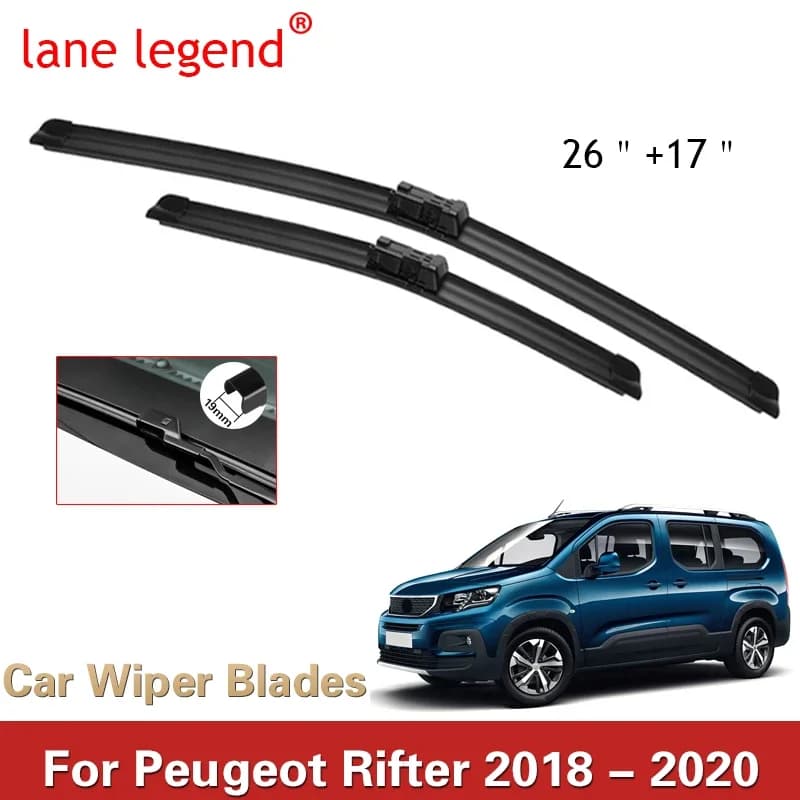Lane Legend LHD Front Wiper Blades For Peugeot Rifter 2018 - 2020 Windshield Windscreen Front Window 26"+17"
