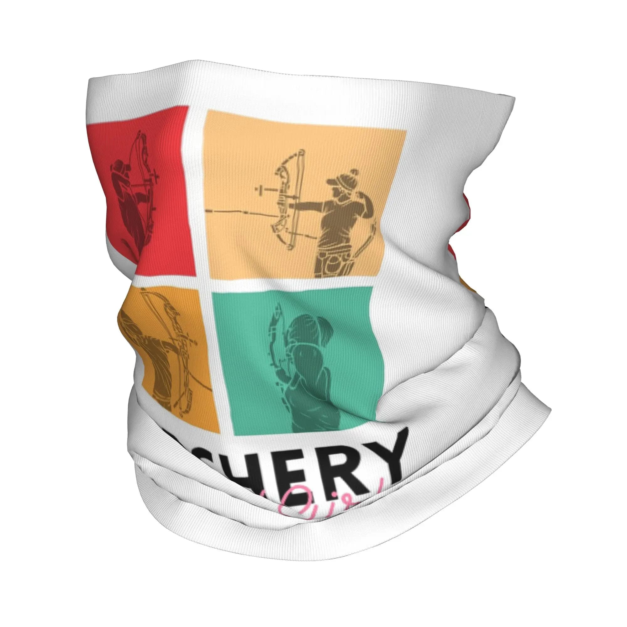 Sciarpa multifunzione stampata Archery Girl Target Bullseye Bandana, copricollo, maschera, sciarpa da ciclismo per uomo, donna, adulto