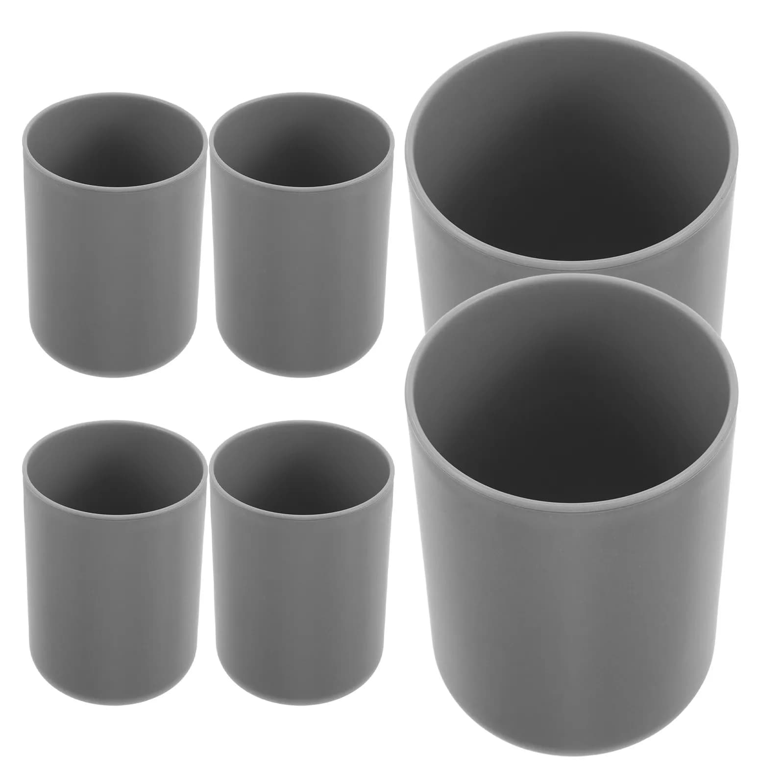 6Pcs Unbreakable Plastic Mouthwash Cups Lightweight Bathroom Tumblers Portable Reusable Toothbrush Holder Set for Home Travel