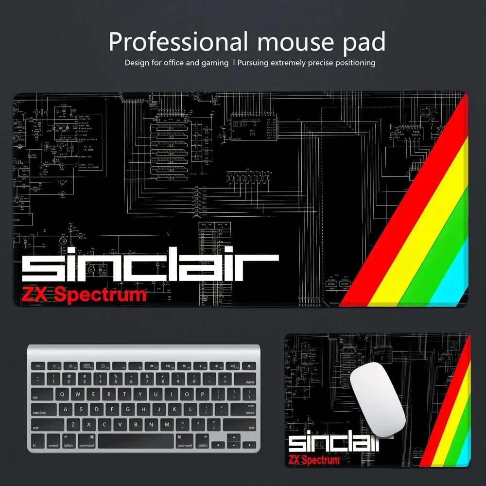 Retro Sinclair Zx Spectrum Cool Mouse Pad For Office Gaming And Keyboards Non-Slip Large XXL Waterproof Desk Table Pad HYBXAXC