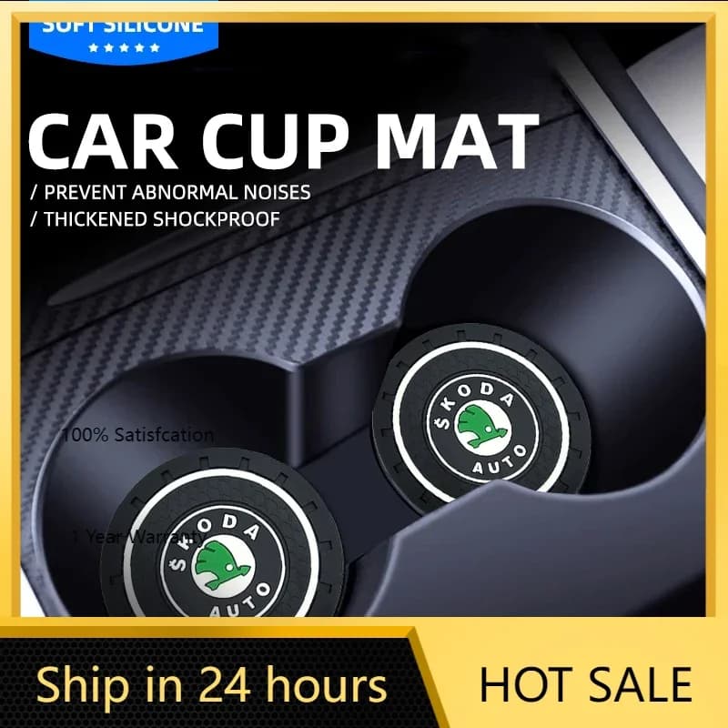 Adesivo per auto 2026 Sottobicchiere per auto calda Tazza di acqua antiscivolo Supporto per gel di silice Tappetino per Skoda Fabia 1 2 Octavia A7 6Y NJ3 RS Superb Ra