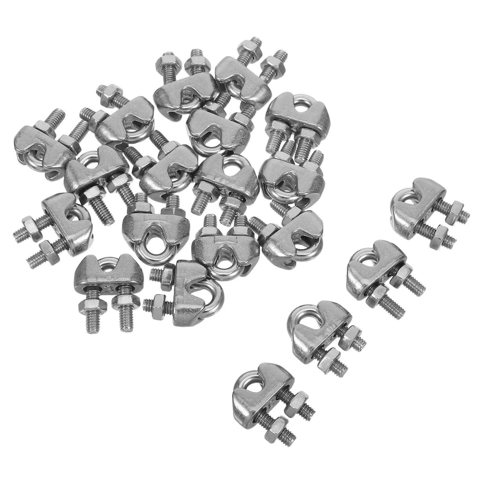 20pcs Stainless Steel Wire Rope Clamp M4 Cable Clip For Heavy Duty Rigging Industrial Marine Construction Applications