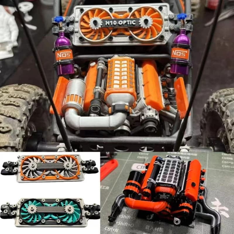 RC Auto Ventola Di Raffreddamento Modello Motore Decorazione per 1/10 VP OPTIC H10 KIT TRX4 Defender ASSIALE SCX10 RC4WD Sport Jeep K10 TF2 TRX6 G63