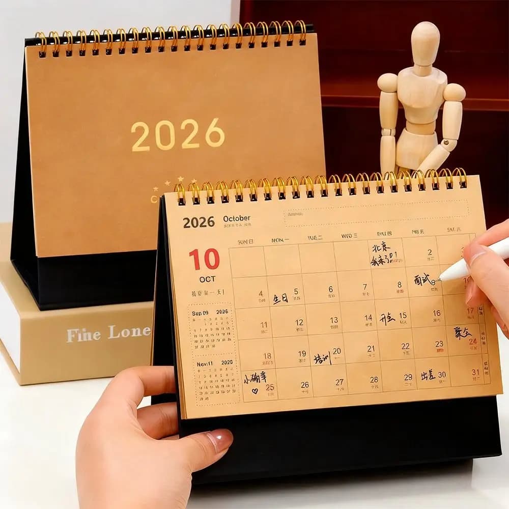 Moda 2026 Calendario cartaceo da tavolo Multifunzione Decorazioni per la casa Planner Scheduler Notebook annuale Agenda Organizzatore Home Office