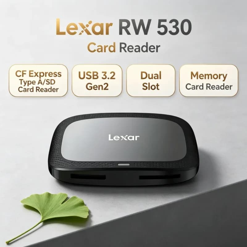 Lexar CFexpress Type A / SD Memory Card Reader Dual Slot CFA Max 900MB/s USB 3.2 Gen2 RW530 SD Card Reader