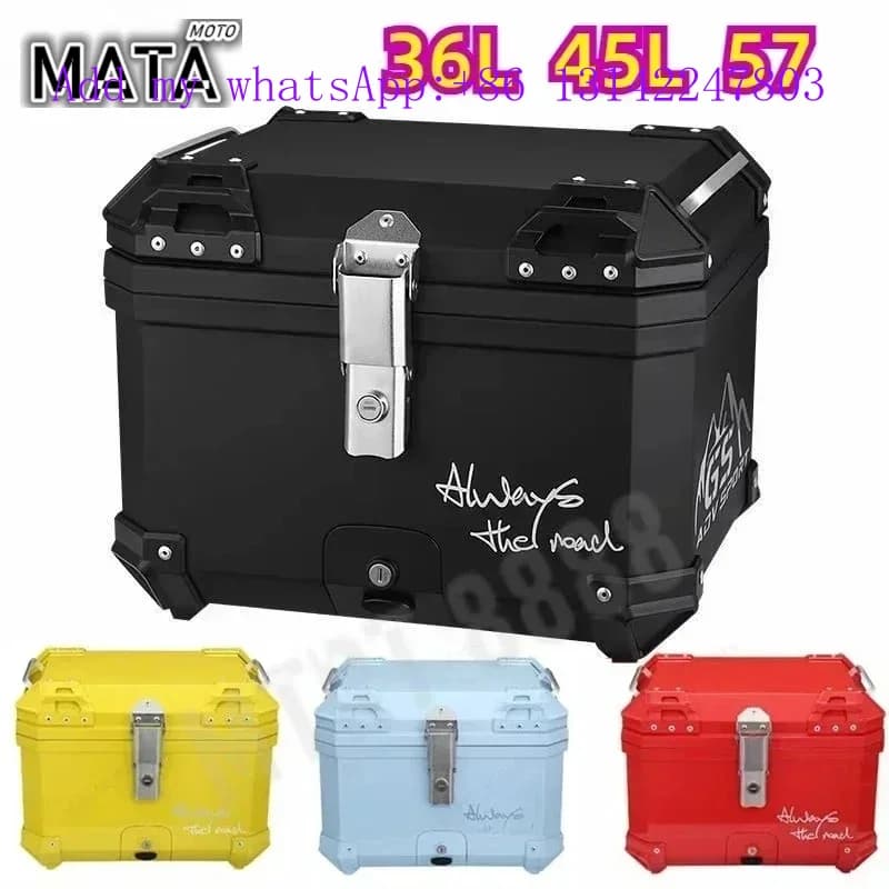 HOT 36/45L/57L Scatola di coda per moto Top Case Casco con serratura Lage Storage Box per tour posteriore vari colori Scatola per moto impermeabile