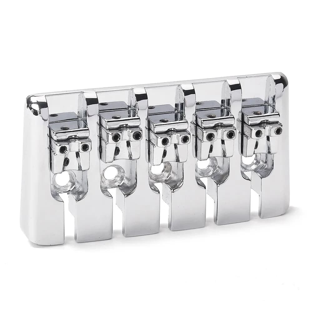 Set di 5 Ponti in Metallo per Ukulele, Ricambio per Chitarra, Pre-Forati con Scanalature Precise, Stile Vintage per Migliorare il Tono