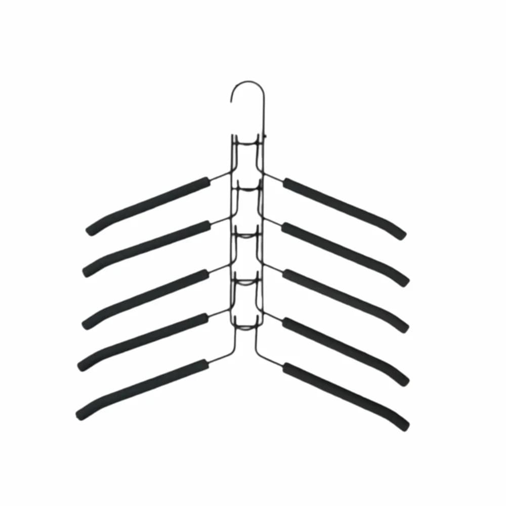 Appendiabiti Multistrato 5 in 1 con Cuscinetti in Schiuma Antiscivolo, Ganci Rimovibili Salvaspazio, Robusto e Multifunzionale