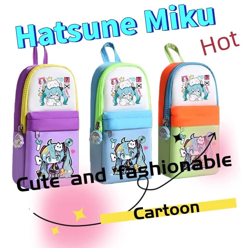 Astuccio Hatsune Borsa per cancelleria multifunzionale creativa carina ed elegante per ragazzi e ragazze, regalo di compleanno per gli amici