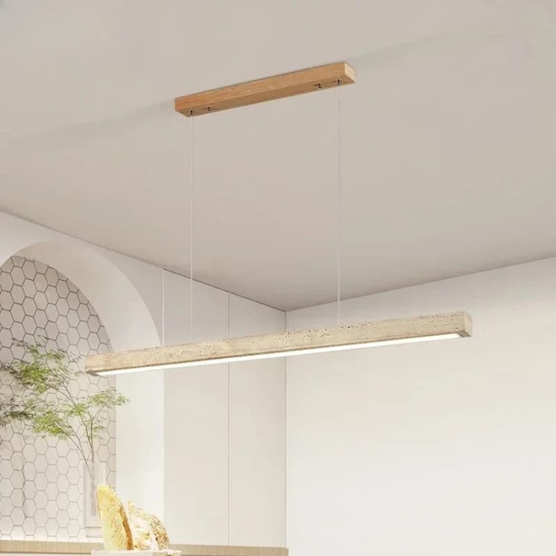 Lampade a sospensione a striscia lunga in pietra Wabi Sabi Lampada a sospensione Cucina Isola Bar Tavolo da pranzo Sala da pranzo minimalista Lampada a LED