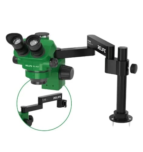 RELIFE RL-M28 Staffa per braccio oscillante per microscopio pieghevole universale Supporto per microscopio regolabile in altezza oscillante a 360 gradi