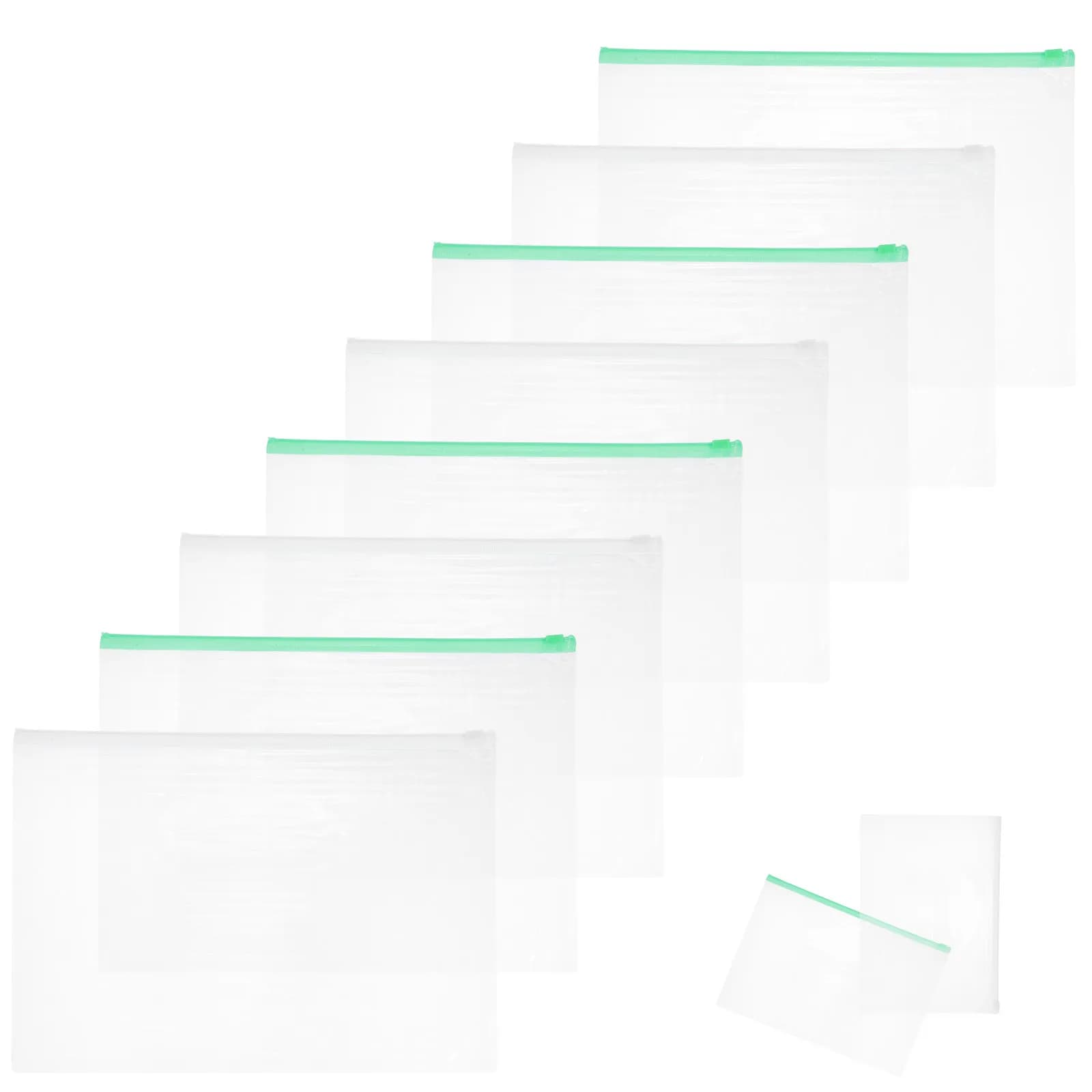 20 Pezzi Cartelle Portadocumenti in PVC Spesso con Cerniera, Formato A4, Organizzatore Robusto e Riutilizzabile per Documenti di Scuola, Ufficio, Casa e Viaggio