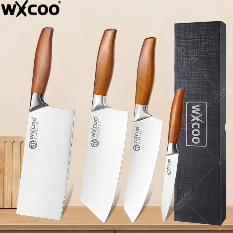 WXCOO Coltello da cucina giapponese Coltelli da chef professionali per affettare Sashimi Filetto di pesce in acciaio inossidabile Mannaia per carne Coltello per disossare
