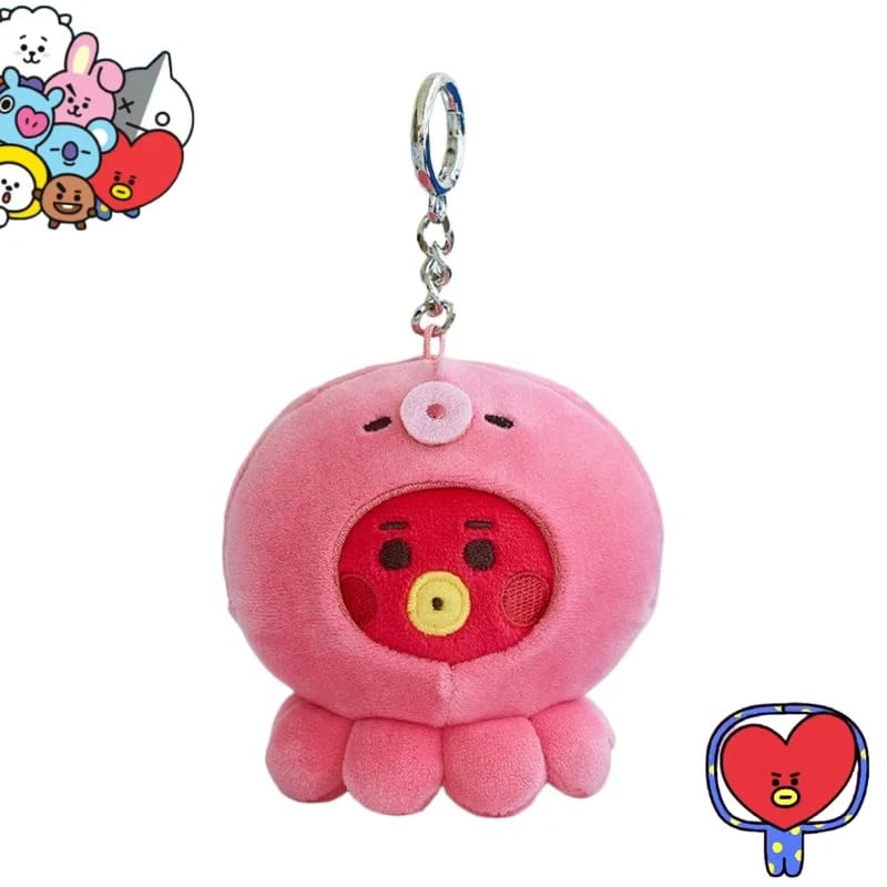 Portachiavi in peluche della serie BT21, simpatici amici dell'oceano, accessorio decorativo kawaii per zaino, merchandise regalo.