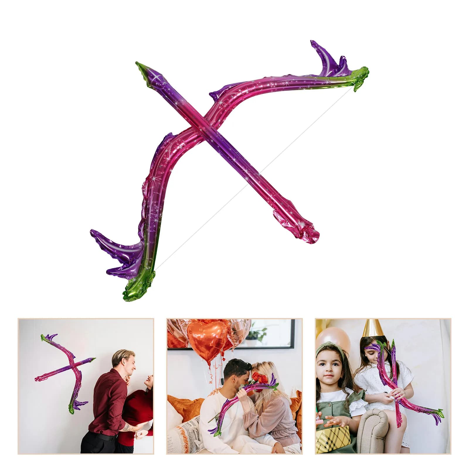 Self Inflating Arrow Balloon Valentine's Day Decoration Pink Mylar Foil Balloon for Parties Birthdays Arrow Themed Party Decor