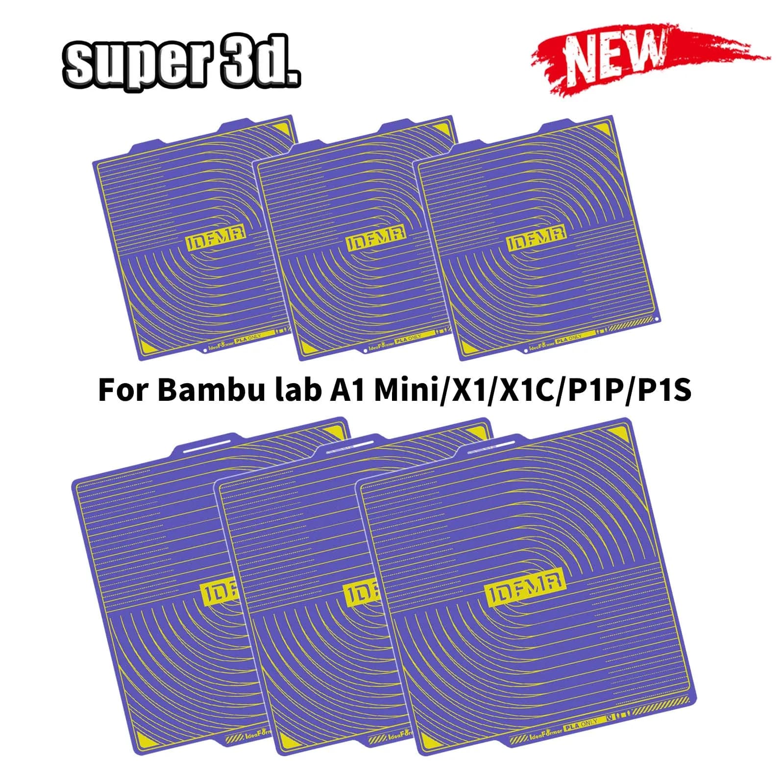 Construction Plate PLA Cold Plate for Bambu Lab P1P P1S A1 X1C X1E A1 Mini Heatbed Bambulabs Spring Steel Sheet Bambulab Cold Bed Plate