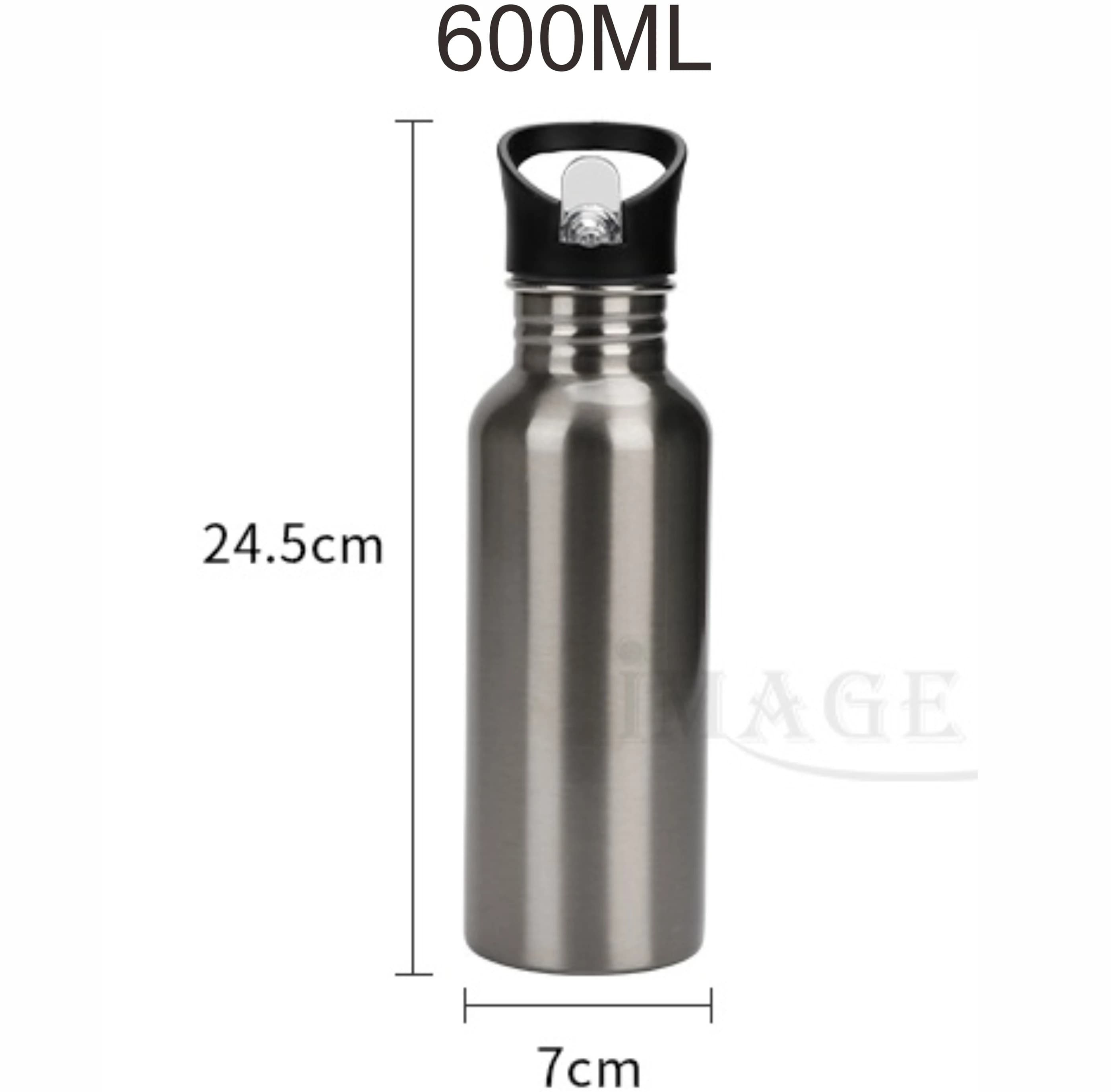 Bottiglia di metallo vuota da 600 ml per sublimazione Tazza di sicurezza alimentare in acciaio inossidabile con tubo di cannuccia Regalo Sport all'aria aperta