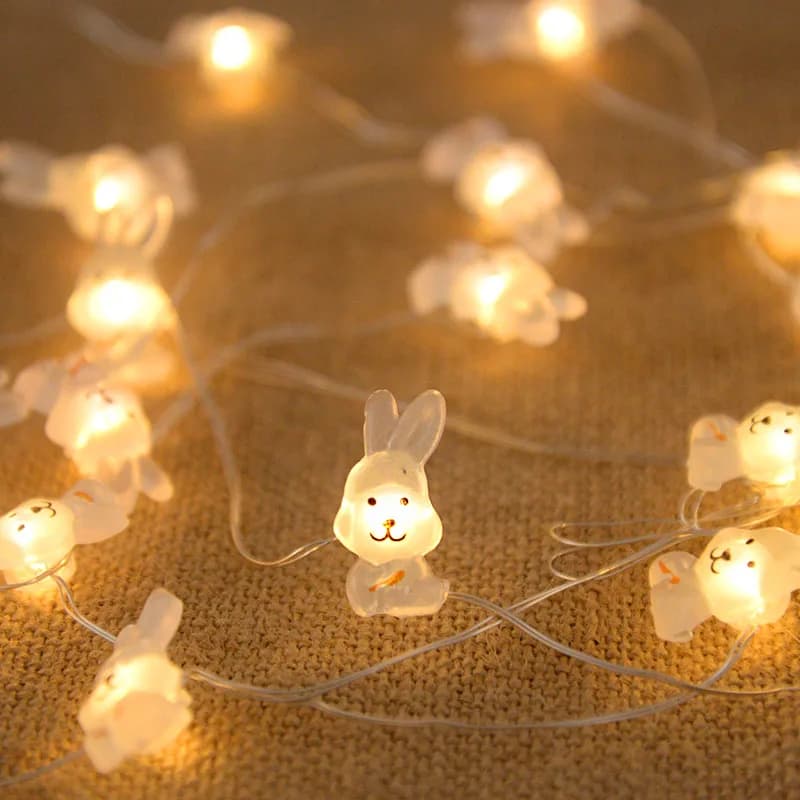 2M 20LED Stringa di luce pasquale Coniglio Carota Pulcino Uovo Fata Ghirlanda di luce Buona Pasqua Bomboniere Regalo Decorazione esterna per la casa