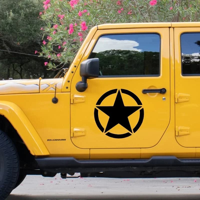 Car Sticker Military Star Die-Cut Decalcomania Vinyl Decorations for waterproof car on the rear bumper of the car body shop